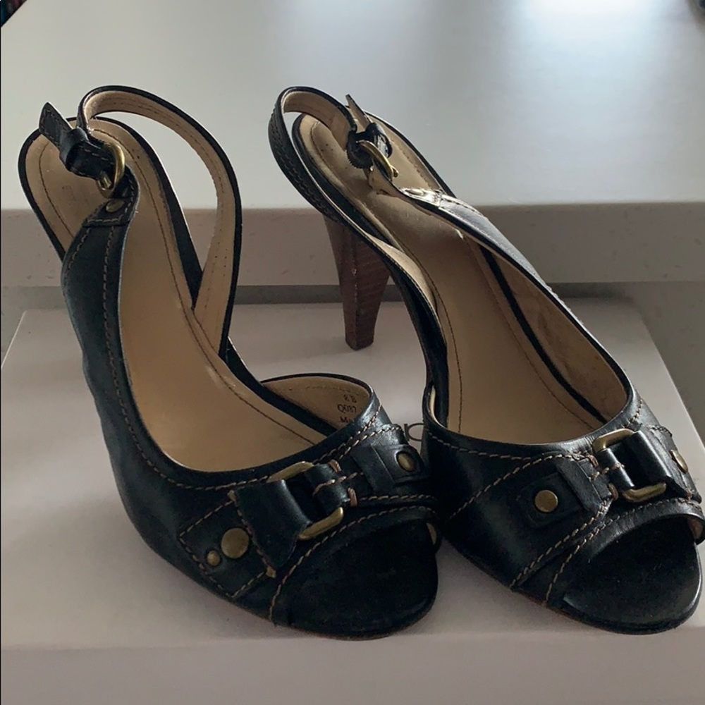 Coach Peep Toe Slingback Heels